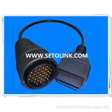 OBDII 16 PIN FEMALE TO MALE 37 PIN ROUND PLUG ADAPTER CABLE